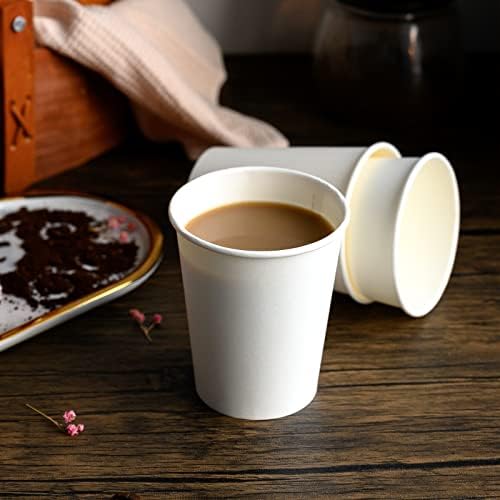 RACETOP 8 oz Disposable Paper Coffee Cups, 100 Pack