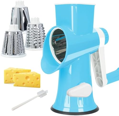 Cheese Grater with Handle,Multifunctional Rotary Cheese Grater