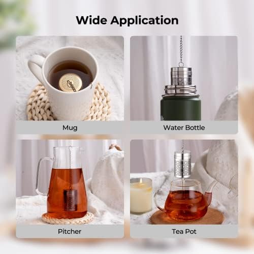 Reinmoson Extra Fine Mesh Tea Infuser for Loose Leaf Tea Steeper 1.5”x2.2”