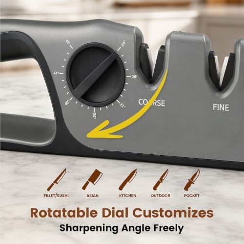 Newise Knife Sharpener with Adjustable Angle 12°-24°