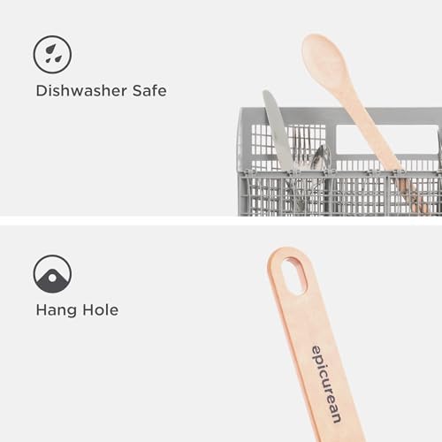 Epicurean Kitchen Series Utensils Small Serving Stirring Spoon - Dishwasher Safe, Non-Toxic and Made in the USA, Natural