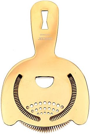 Barfly Heavy Duty Spring Bar Strainer, Gold Plated