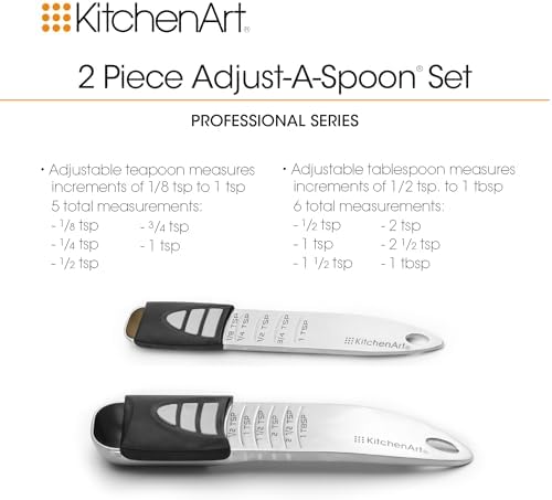 KitchenArt Stainless Steel Pro Sliding Adjust-A-Tablespoon and Teaspoon Set