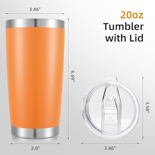 20oz Tumbler Bulk with Lid Stainless Steel Tumblers, 6 Pack