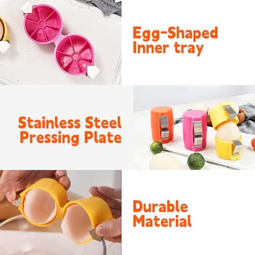 Egg Shell Opener Egg Separator for Raw Eggs,Hard Boiled Egg Peeler Egg Cube Egg Separator,Quickly Cutting Off Cooked Eggs,Stainless Steel Eggshell Breaker Egg Shell Cutter Kitchen Gadgets