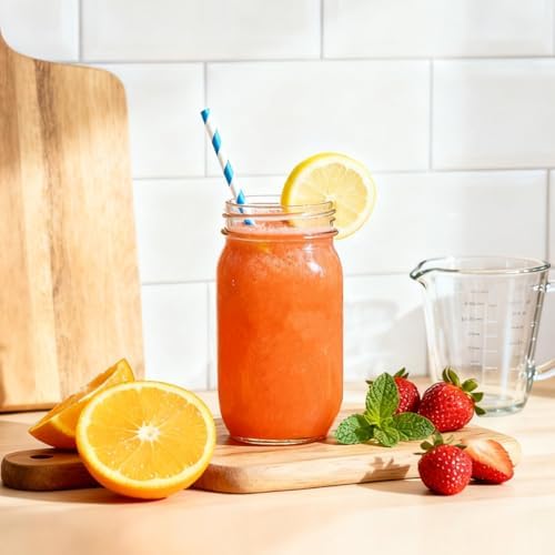 ComSaf 64 oz Wide Mouth Mason Jars 3 Pack, Half Gallon Glass Jars with Lids
