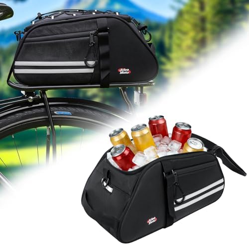 Rear Bike Rack Bag, 8L Insulated Cooler Ebike Keeps Hot & Cold