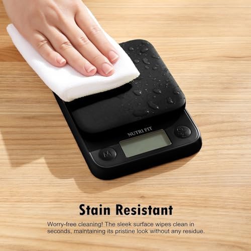 NUTRI FIT Food Scale Small Digital Kitchen Scales Weight Grams Ounces Black