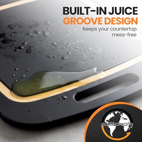 Composite Wood Cutting Board Set of 3, Built In Juice Groove