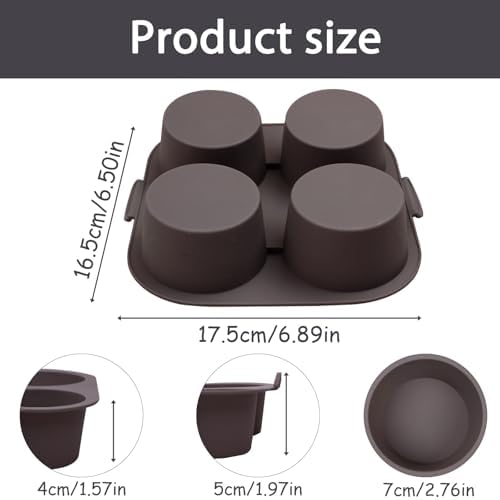 Silicone Muffin Pan for Air Fryer and Oven, 4-Cup, Set of 2