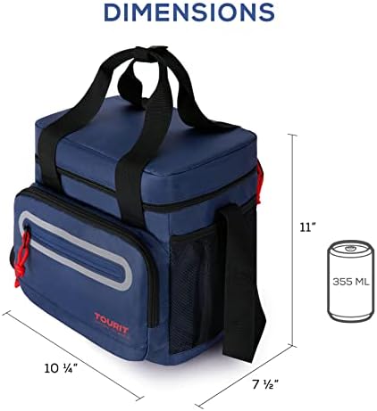 TOURIT Large Lunch Bag 14L Insulated Lunch Box Lunch Cooler for Men Women Work, Black