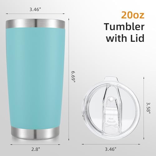20oz Tumbler Bulk with Lid Stainless Steel Tumblers, 6 Pack