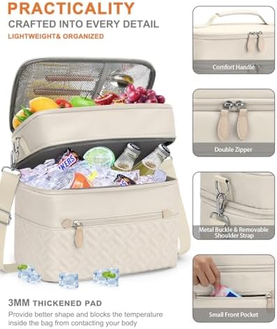 Capolo Lunch Bag for Women Men Insulated Lunch Tote Leakproof Lunchbox Bags