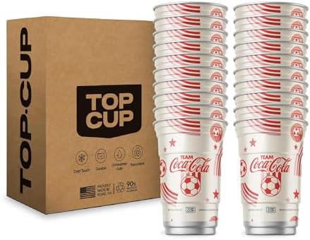 Top Cup Aluminum Party Cups, Coca Cola Soccer, 20oz, 20 Count