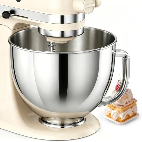 5QT Stainless Steel Mixer Bowl for KitchenAid 4.5 & 5 Quart Tilt-Head Mixer