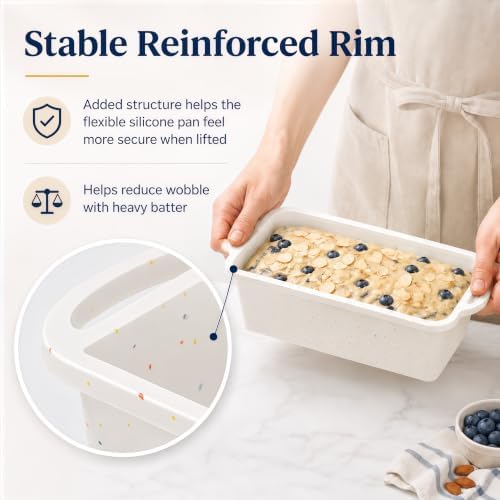 Single 8.5x4.5 Standard Silicone Loaf Pan, BPA-Free Reinforced For Baking