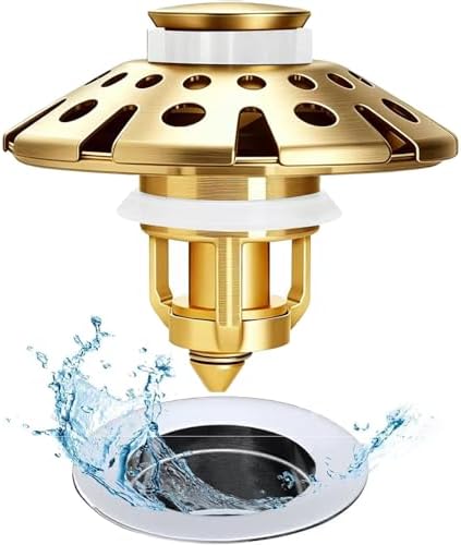 AzWzz Bathroom Sink Drain Strainer, 3 in 1 Pop Up Bathroom Sink Stopper