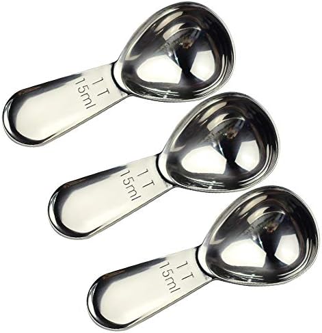 CoaGu 3pcs 15ml Coffee Scoops: Durable 18/8 Stainless Steel Tablespoons (1 Tbsp) for Precision Coffee Brewing and Baking