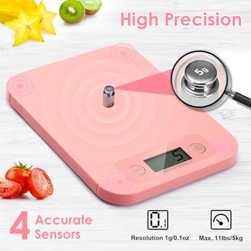 URAMAZ Smart Food Scale with Nutritional Calculator, Digital Kitchen Scale with Bluetooth App for Weight Loss, Food Weight Scale for Diet, Keto, Macro, Calories Counting, Tracking, 11lb