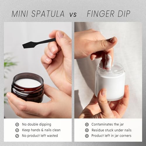 PANA 100 Pieces Cosmetic MakeUp Disposable Plastic 2.5" Spatulas For Skin Care Facial Cream Mask Spatula (BLACK)