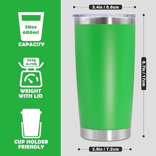 20oz Tumbler Stainless Steel Tumbler Coffee Tumbler with Lid Green, 1P