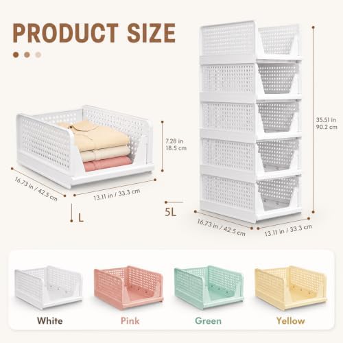 Upgraded Closet Organizers and Storage, Stackable Closet Organizer Basket
