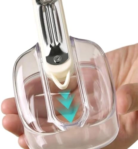 Peeler with Container,Storage Vegetable Peeler,Mess Free Peel Catcher,Stainless Steel Blade for Home Kitchen Fruit Prep