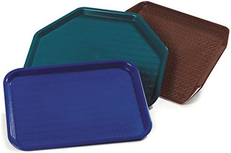 Carlisle FoodService Products Cafe Plastic Fast Food Tray, 14" x 18", Blue (Pack of 2)