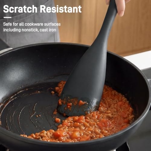3 PACK Silicone Cooking Spatula & Spoon for Nonstick Cookware, BPA-Free