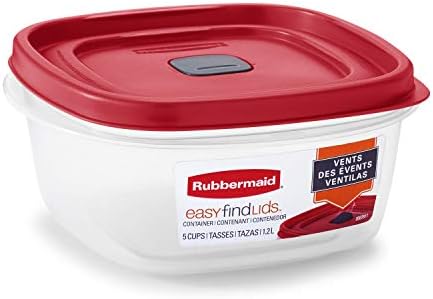 Rubbermaid EasyFindLids Food Storage and Organization Containers, 3-Pack, Racer Red, BPA-Free, Microwave & Dishwasher Safe