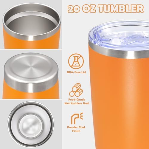 20oz Tumbler Stainless Steel Tumbler Coffee Tumbler with Lid Orange, 12P