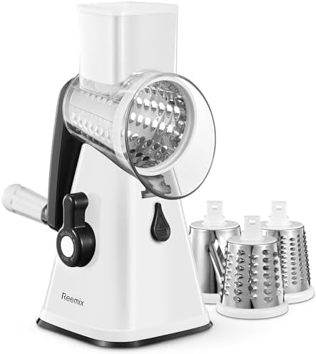 Rotary Cheese Grater with Handle, Reemix Vegetable Cheese Grater