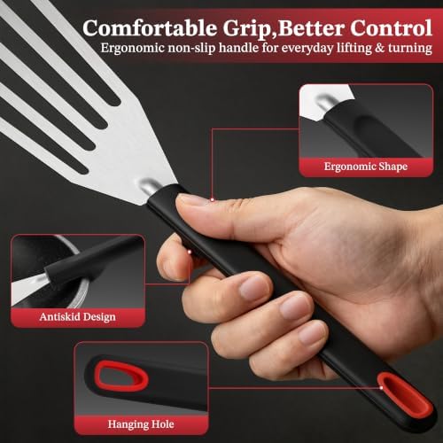 2Pcs Silicone Fish Spatula for Nonstick Cookware,Slotted Turner for Cooking