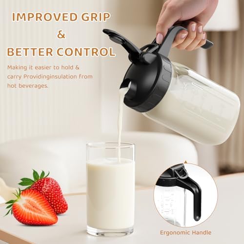 32 oz Breast Milk Pitcher, Glass Mason Jar Pitcher with Lid