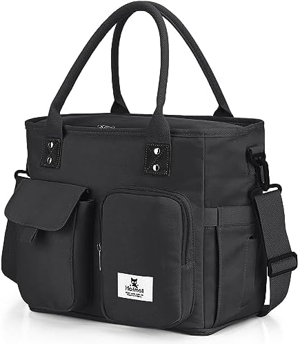 Hafmall Lunch Box for Men Women, Insulated Lunch Bag, Wide Opening, Black