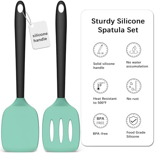 Coukre 2 Pack Silicone Spatula Set,High Heat Resistant, BPA-Free