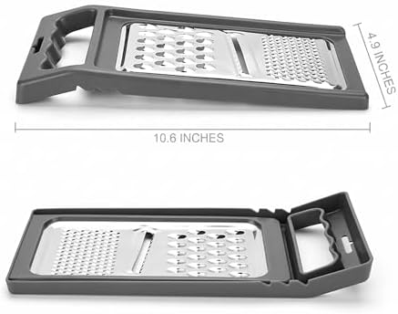 Cheese Grater with Handle, Stainless Steel, Cheese Shredder, Fruit and Vegetable Zester, Multifunction Kitchen Tool, Hampton Distribution