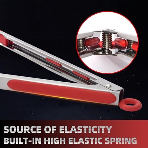 Stainless Steel Kitchen Tongs Set, 3 Pack with Silicone Tips