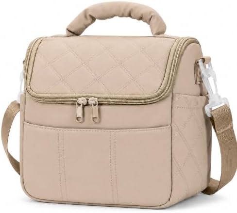 Lunch Bag for Women Small Insulated Lunch Box Quilted Puffer Lunch Tote