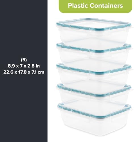 Snapware Plastic Total Solutions (5-Pack, 8.5 Cup) Food Storage Containers