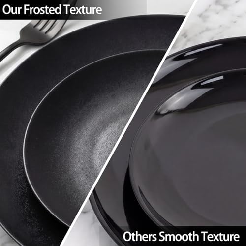 ejonirinjonir 150pcs Frosted Black Plastic Plates Plastic Plate for Wedding