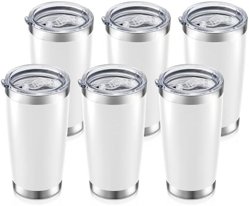 20oz Tumbler Bulk with Lid Stainless Steel Tumblers, 6 Pack