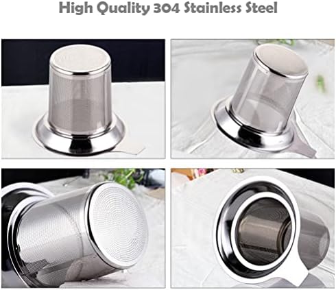 Tea Infuser, Extra Fine Mesh Tea Strainer with Silicone Lid, 304 Stainless Steel Tea Infusers for Loose Tea, Tea Steeper Basket Filter for Teapot, Mug, Cup