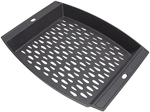 15"x12" Cast Iron Grill Basket for Outdoor Grills, Fish Veggie Grill Pan Tray, BBQ Grilling Pans Tray for Weber, Napoleon, Char-Broil, Royal Gourmet and Most Charcoal Smoker & Gas Grill