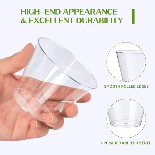 RACETOP 9 oz Clear Disposable Plastic Cups 50 Pack