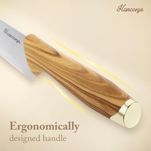 Knife Set, 15 PCS Kitchen Knife Set with Block and Sharpener