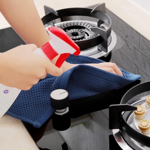 Homaxy 100% Cotton Waffle Weave Kitchen Dish Towels 12-Pack, Navy Blue
