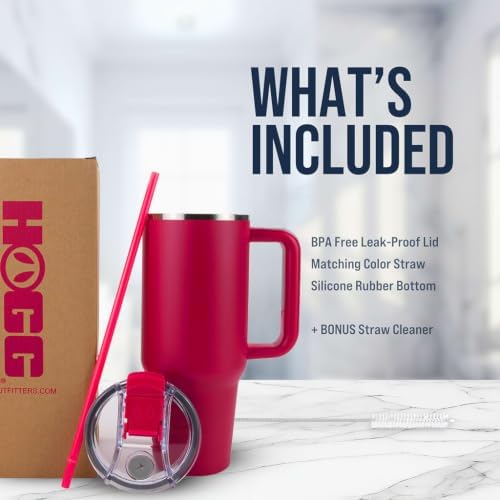 Big Swig 40oz Tumbler with Handle and Straw - Hot Pink, 40 oz Tumbler, Insulated Cup with Handle, 40oz Water Bottle with Straw, Thermal Cups, Leak Proof Lid, Travel Mugs, Stainless Steel