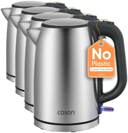 Cosori Stainless Steel Electric Kettle, No Plastic Contact with Water, 1.7L (Pack of 4)