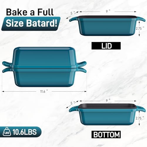 Enameled Cast Iron Sourdough Bread Dutch Oven-Emerald